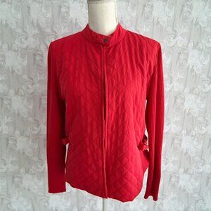 SIGRID OLSEN Sport Orange Knit Sleeve Jacket Size Large